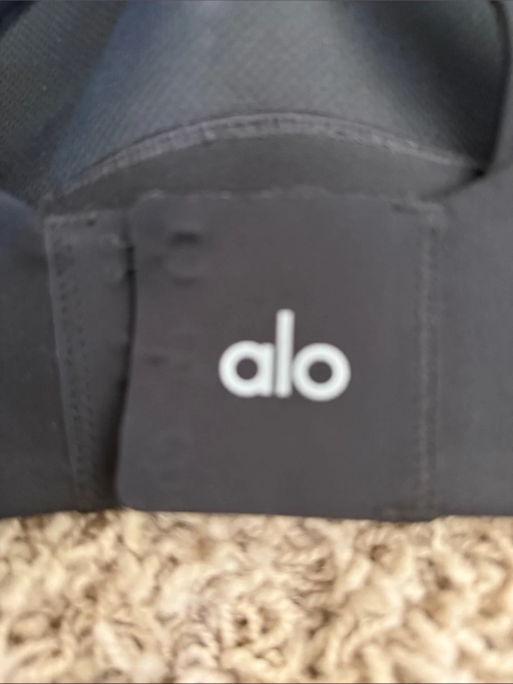 ALO Yoga Black Logo Sports Bra with Back Tag
